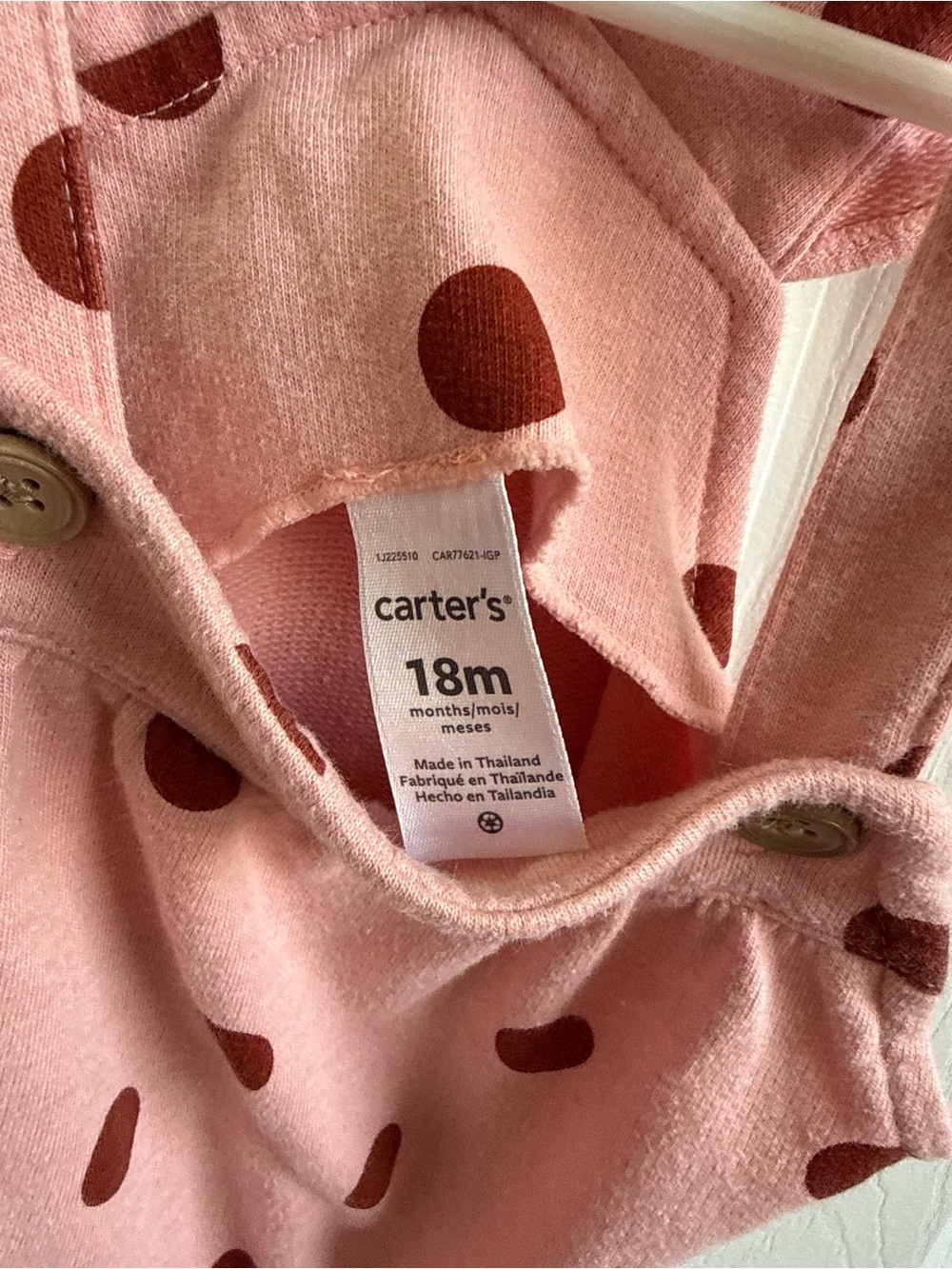 Carter's Pink Polka Dot Overalls - Picture 3 of 3